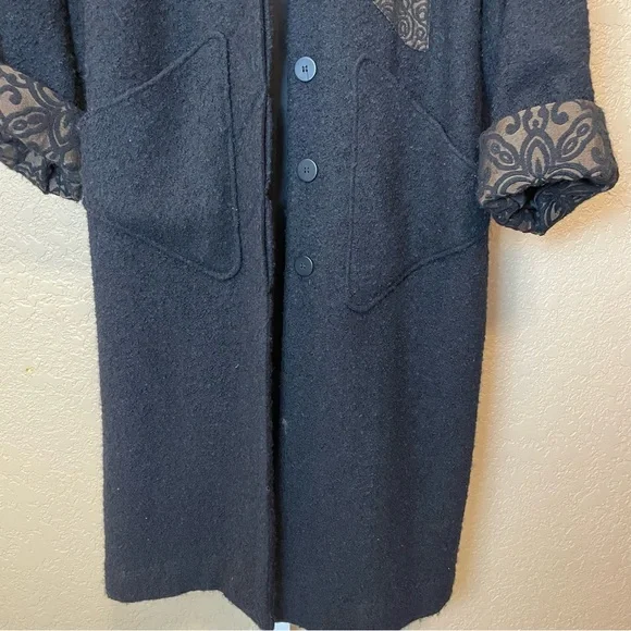 CB Wraps by Chadwicks Vintage Long Wool Wearable Art Maxi Coat Size M - Picture 8 of 16